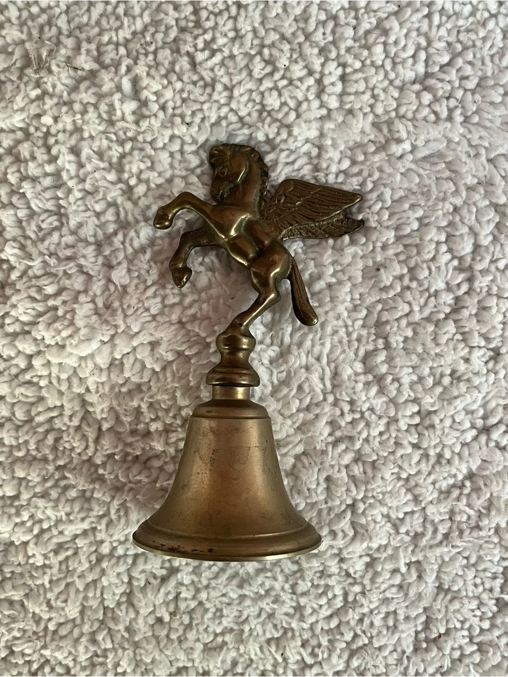 Brass Pegasus Bell - Winged Horse Figurine 6 Inch - Picture 3 of 8